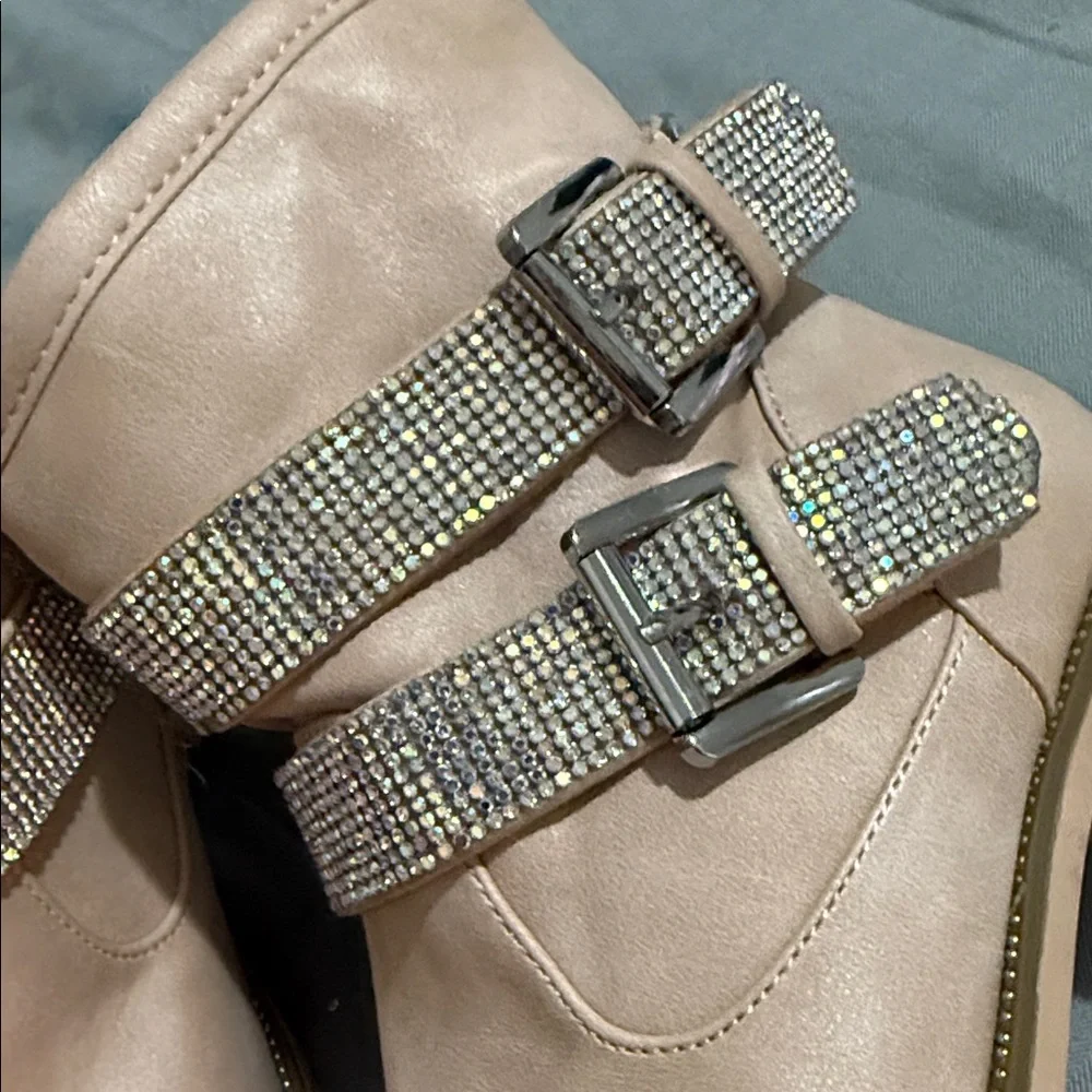 MIA Beige Ankle Boots with Sparkling Buckles - Picture 8 of 8